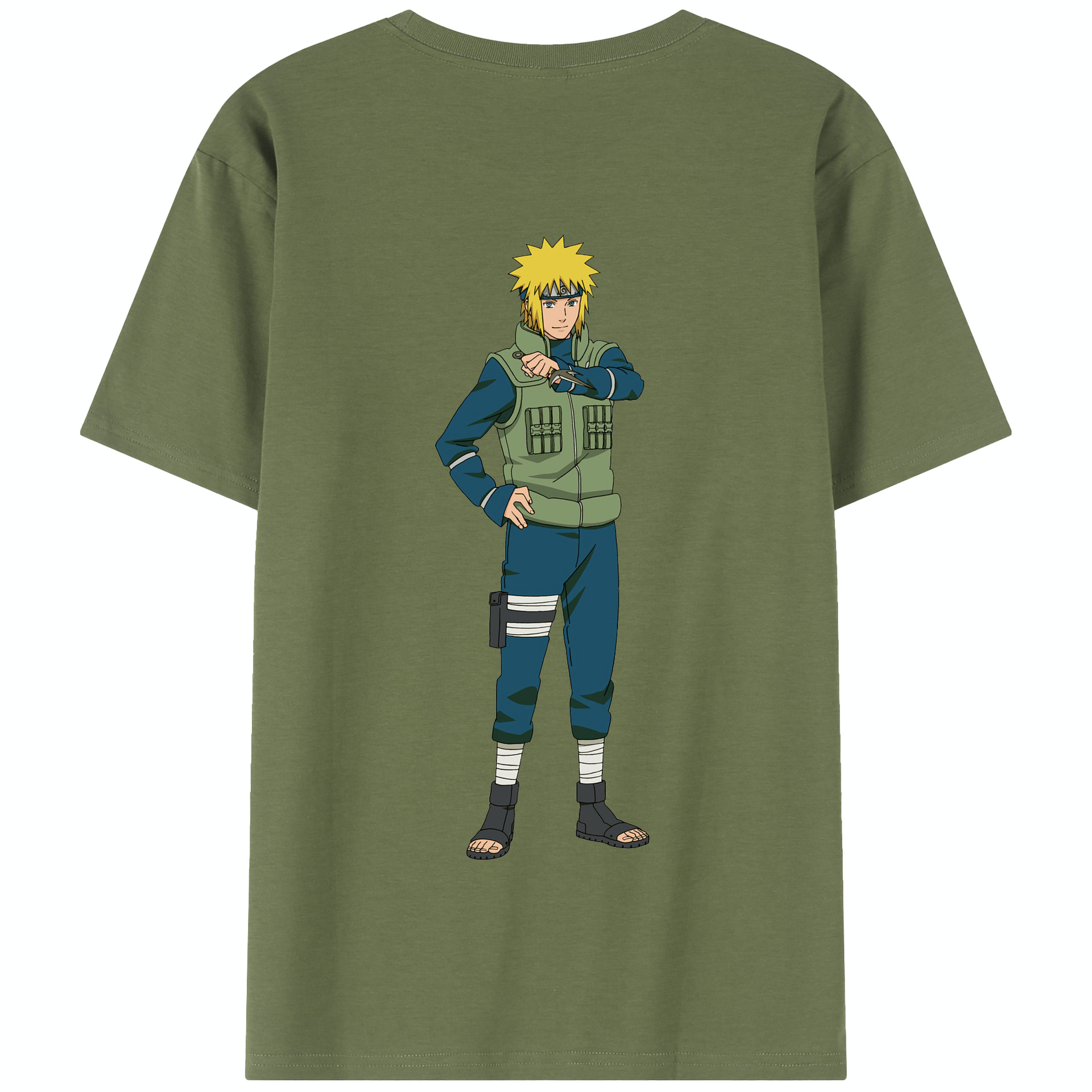 （画像用） NARUTO -ナルト- 波風 ミナト Namikaze Minato 綿100％半袖Tシャツ（背面プリント）